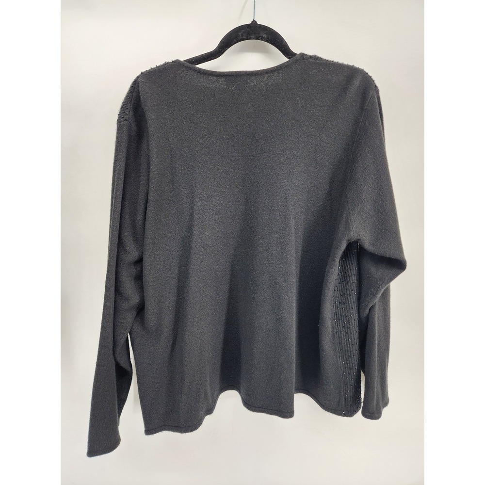Koret Black Beaded Twin Set Cardigan Shell Knit Sweater 1X - Picture 6 of 7